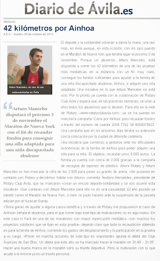 Diario de Avila - noticia Arturo Mancebo