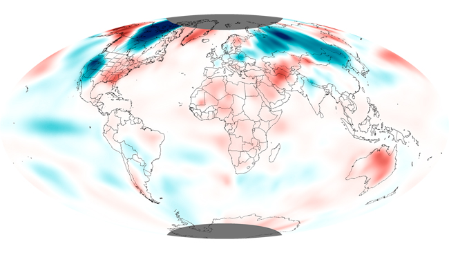 Informe climático de la Tierra. Enero de 2013, el 9º más cálido de la historia