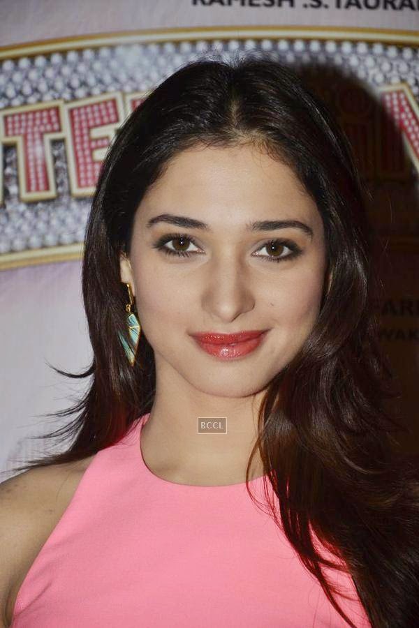 Tamannaah Bhatia during the first look of movie Entertainment, held at Sun-N-Sand, in Mumbai. (Pic: Viral Bhayani)