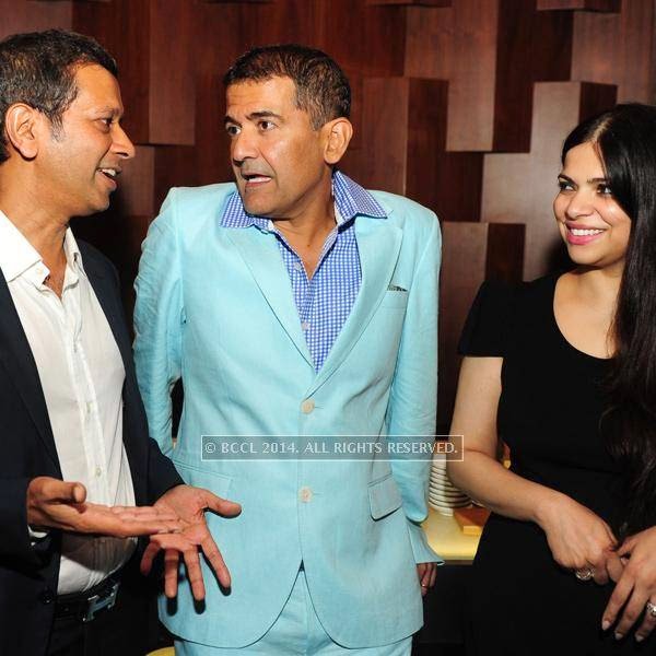 Shaleen Jain, AD Singh and Pushpanjali Chawla at designer Shantanu and Nikhil Mehra's Autumn Winter Couture pre and post-show party, hosted at the JW Marriott Hotel New Delhi Aerocity.