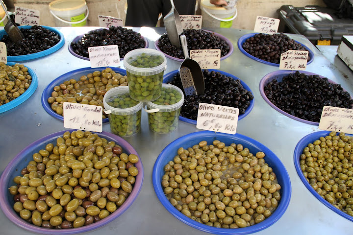 Many varieties of olives can be found in local markets