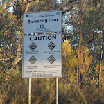 Warning about the water and hazards in the dam