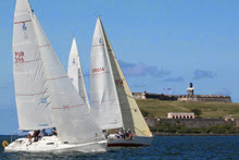 J/105 sailing off Puerto Rico in Caribbean