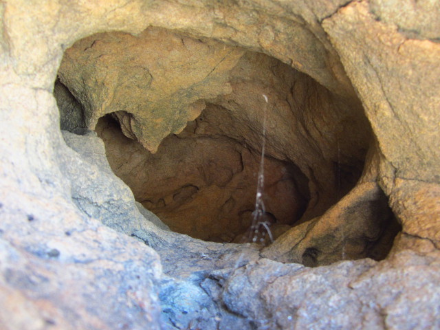 inside one of the horizontal holes