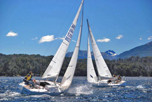 J/24s sailing Lago San Roque, Argentina