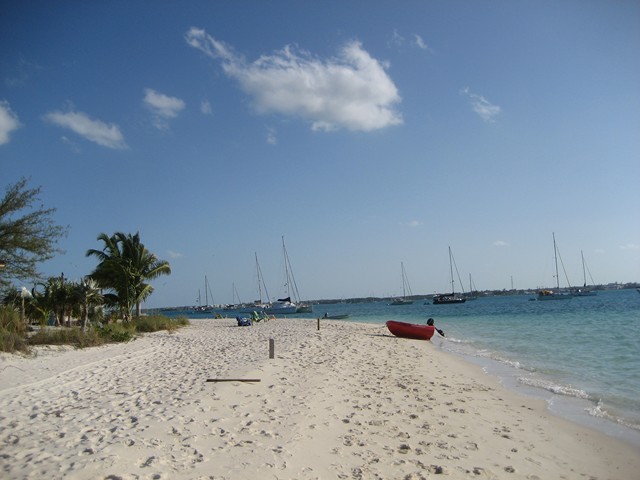 dinghy at volleyball beach