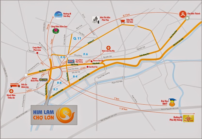 Vị trí căn hộ Him Lam Chợ Lớn Sơ đồ vị trí căn hộ Him Lam Chợ Lớn