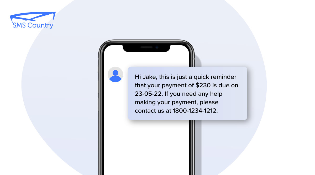 A car financing company reminding customers of their payment with an SMS template on SMSCountry