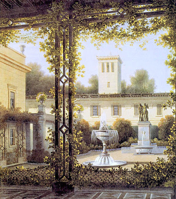 Johann Wilhelm Schirmer - Garden courtyard in Glienicke, 1837