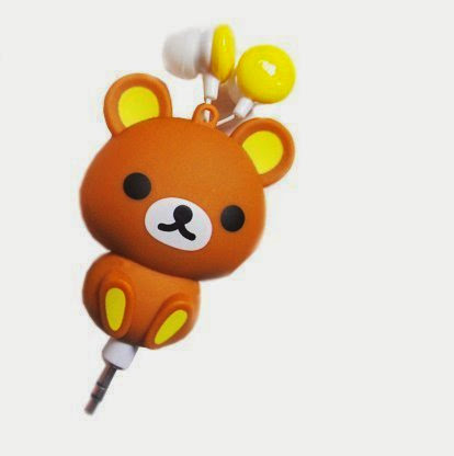  Ayangyang Cute Cartoon Bear Style In-ear Earphone Headphone Headset Earbuds for Computer/cellphone of Pair