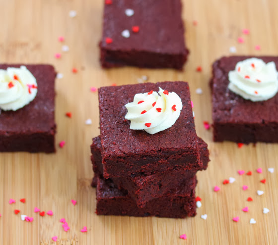 close-up photo of Red Velvet Brownies