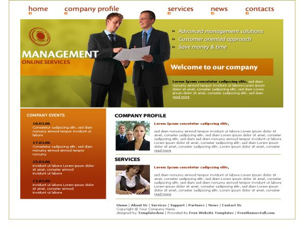 Free Web Template For Online Management Company Free Web Template For Online Management Company