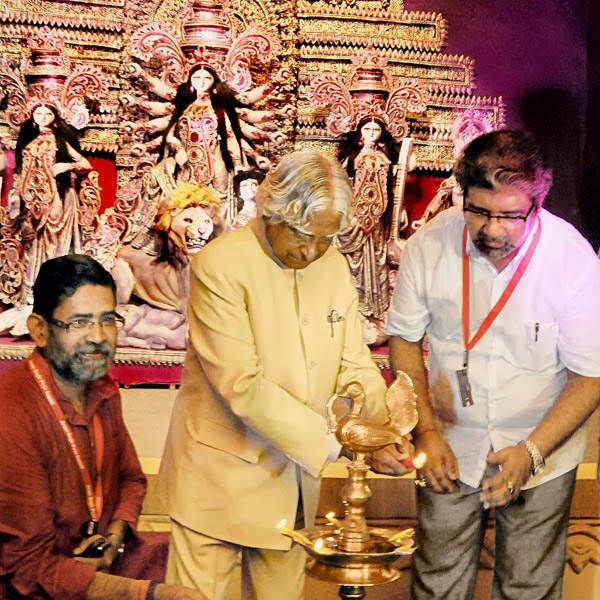Former President APJ Abdul Kalam at the inauguration of a Durga Puja in New Delhi.