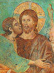Judas kissing Jesus
