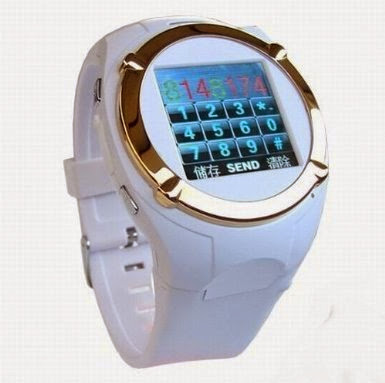  Supersonic Watch Phone Unlocked with Camera Cell Phone Mobile Touch Screen Mp3/4 Fm (White/Gold)