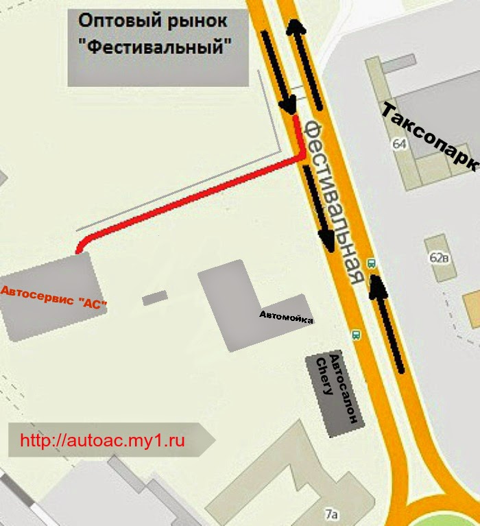 Карта улицы фестивальная