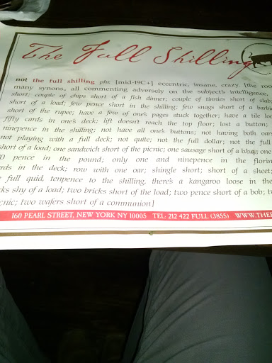 Irish Restaurant «Full Shilling», reviews and photos, 160 Pearl St # 1, New York, NY 10005, USA