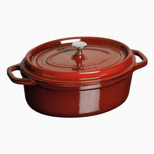  Staub 7 Quart Oval Cocotte, Grenadine