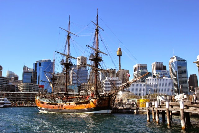 Ship in Darling Harbour, Sydney. From Sydney on Foot: The Three Bridges Walk