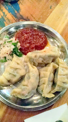 For dumpling week Bollywood Theater's two locations offered a chicken or vegetarian momos, steamed Nepalese dumplings found in Northern India. These are the vegetarian momos