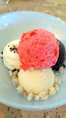Dessert of an assortment of Sorbet and gelato at Giada in the Cromwell, Las Vegas