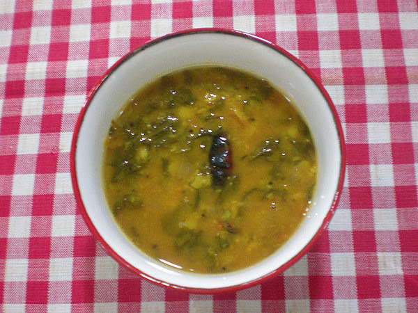 Vendhaya Keerai Sambhar Recipe