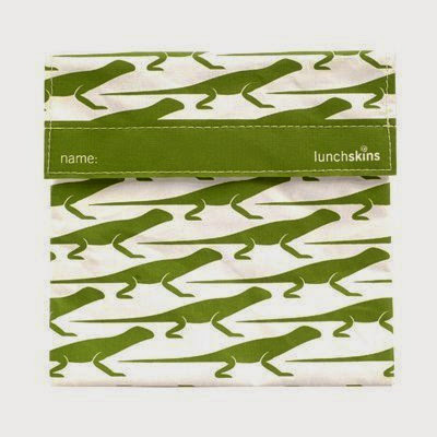 Reusable Cloth Sandwich Bag - Green Lizard
