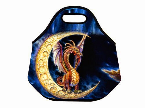  Dragon on the Moon Lunch Tote Bag Cooler Warm Box Neoprene Lunchbox Baby Bag Handbag Case