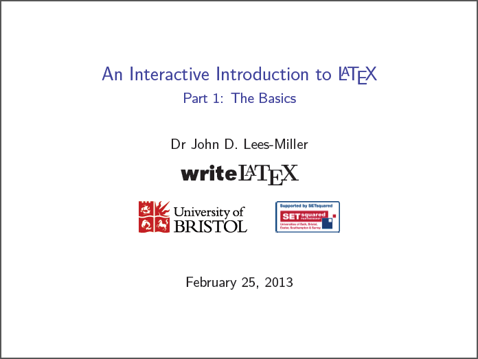 Intro to LaTeX Part 1 Cover