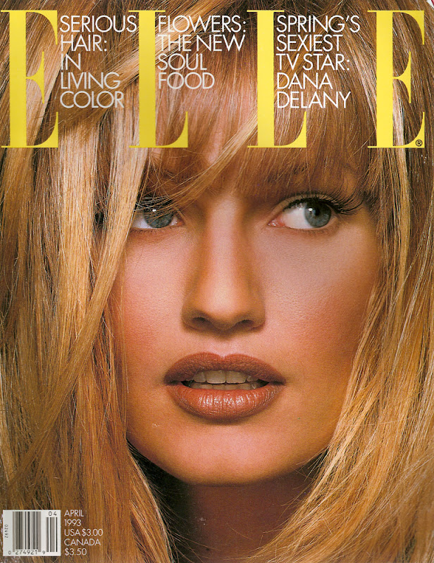 Karen Mulder para Elle USA, abril 1993 (portada)