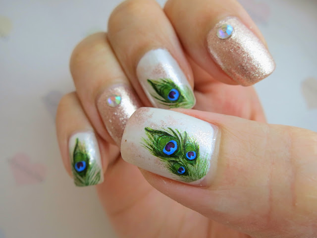 Peacock Feather Water Decal Nail Art BOP300 - chichicho~