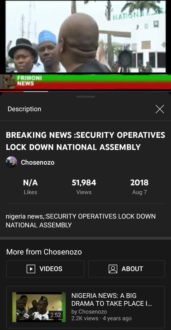Old video used to depict Nigeria's National Assembly complex invasion by DSS