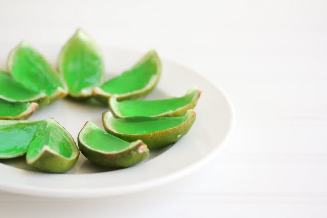 photo of margarita jello shots on a plate