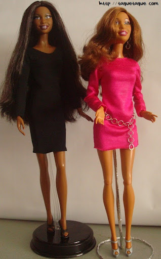 Diseños OOAK DIY by Taque-Taque para Barbie Fashionista: Artsy con el vestido DIY fucsia y Barbie Basics LBD #10