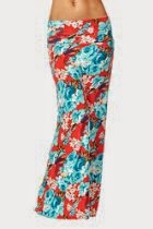<br />82 Days Women'S Poly Span Floral Prints Maxi Skirt - Flower