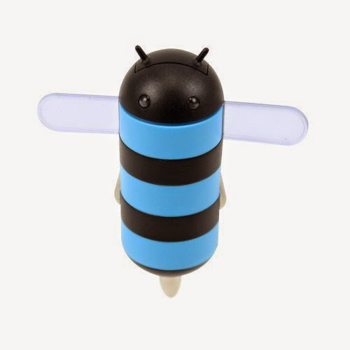  Gen HoneyDru Android themed 2A USB Car Charger with Micro-USB Coil Cable - Frustration-Free Packaging - Blue/Black