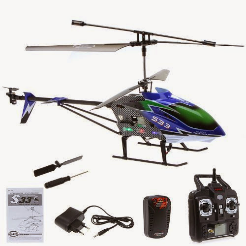 Blue Syma S33 2.4ghz 3.5ch Large Size Gyro Remote Control Metal Rc Helicopter