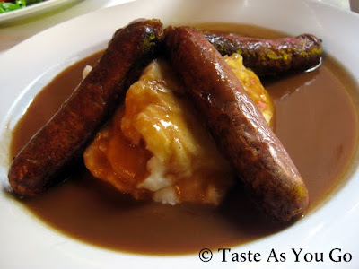 Bangers and Mash at St. Andrews Restaurant & Bar in New York, NY - Photo by Michelle Judd of Taste As You Go