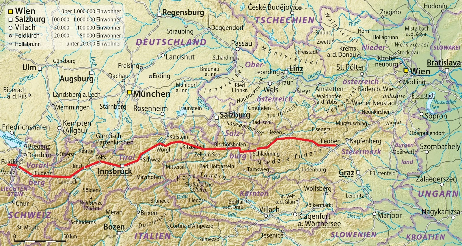 Jakobsweg Österreich Karte