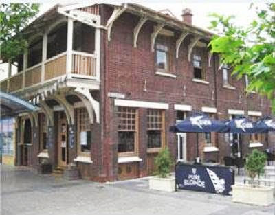 Hampshire Hotel located at 110 Grote Street Adelaide SA, showing Arts and Craft influence with Art Nouveau inspired verandah styling