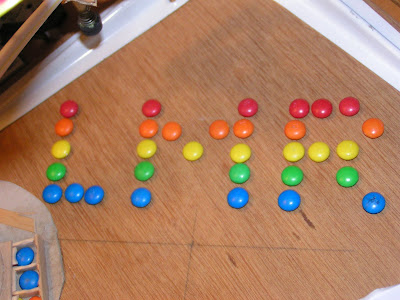 LMR written with m&m's