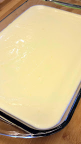 Recipe for Whiskey and Orange Flavored Ricotta Cheese Cake with Chocolate - poured and ready to go into the oven