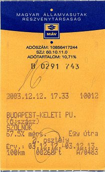 Automatás jegy (régi)