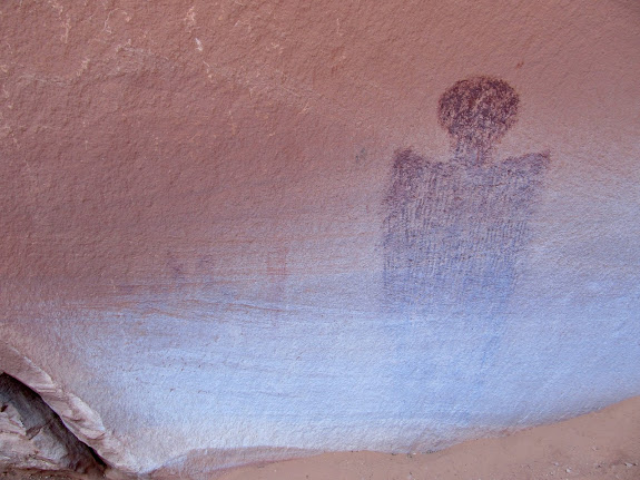 Large pictograph with a few indistinct figures on the left