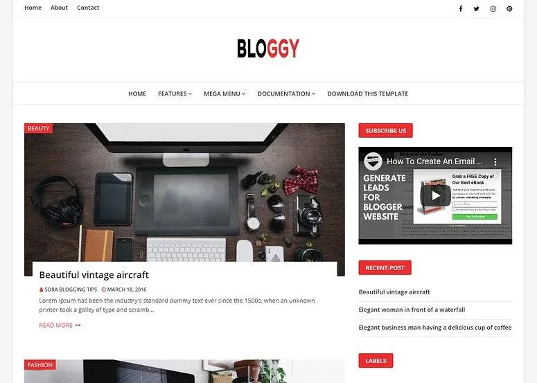 Bloggy Blogger Template
