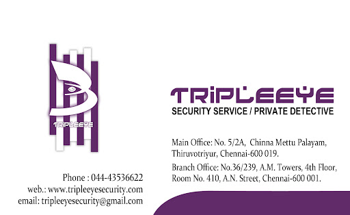 TRIPLEEYE SECURITY SERVICES, No, 36/239, Angappa Naicker Street,, Parrys,, Chennai, Tamil Nadu 600001, India, Security_Guard_Service, state TN