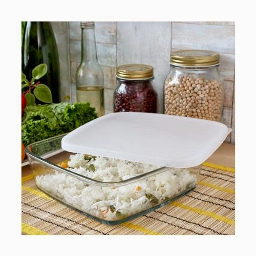  Borosil Square Dish with Lid Storage, 1.6 Litres
