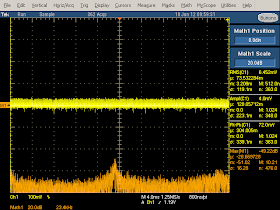 High frequency oscilloscope trace from KMS charger High frequency oscilloscope trace from KMS charger