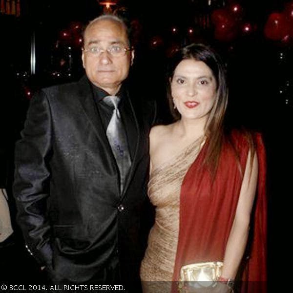 Sunil and  Reynu Tandon during a Valentine's Day party, hosted by Roop and Bela Madan, held in the city.