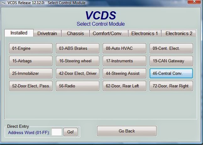 VCDS: Pantalla Principal